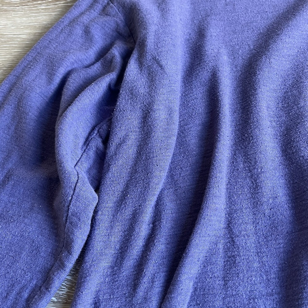 Cut Loose Purple Slub Knit Swing Blouse Large Long Sleeve Shirt - Picture 4 of 7